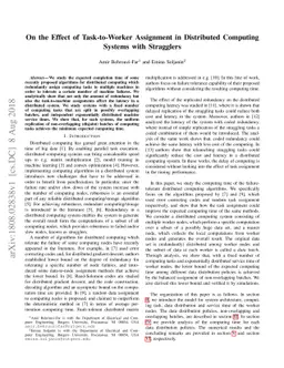 On the Effect of Task-to-Worker Assignment in Distributed Computing
  Systems with Stragglers