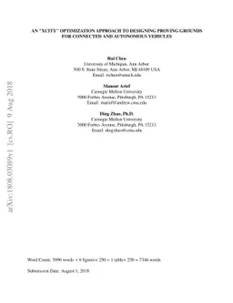 An "Xcity" Optimization Approach to Designing Proving Grounds for
  Connected and Autonomous Vehicles