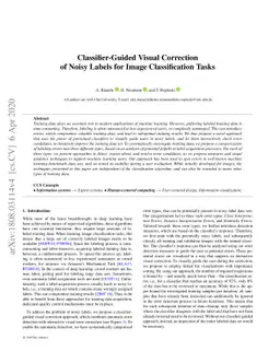 Classifier-Guided Visual Correction of Noisy Labels for Image
  Classification Tasks