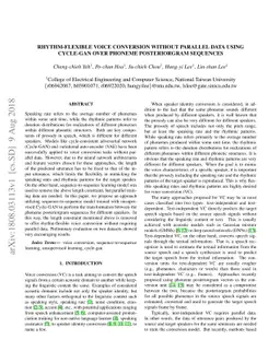 Rhythm-Flexible Voice Conversion without Parallel Data Using Cycle-GAN
  over Phoneme Posteriorgram Sequences