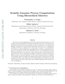Scalable Gaussian Process Computations Using Hierarchical Matrices