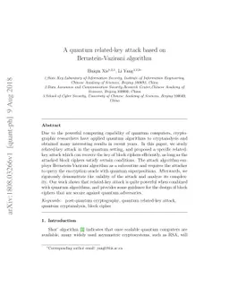 A quantum related-key attack based on Bernstein-Vazirani algorithm