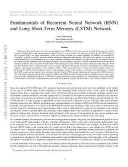 Fundamentals of Recurrent Neural Network (RNN) and Long Short-Term
  Memory (LSTM) Network
