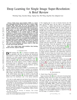Deep Learning for Single Image Super-Resolution: A Brief Review