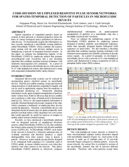 Code-division multiplexed resistive pulse sensor networks for
  spatio-temporal detection of particles in microfluidic devices