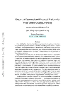 Exeum: A Decentralized Financial Platform for Price-Stable
  Cryptocurrencies