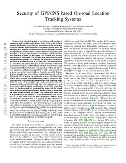 Security of GPS/INS based On-road Location Tracking Systems