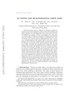 On testing for high-dimensional white noise