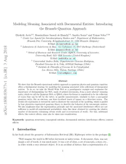 Modeling Meaning Associated with Documental Entities: Introducing the
  Brussels Quantum Approach
