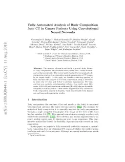 Fully-Automated Analysis of Body Composition from CT in Cancer Patients
  Using Convolutional Neural Networks