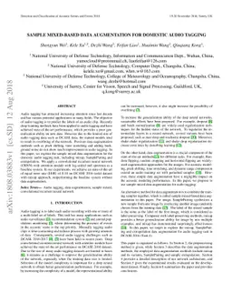Sample Mixed-Based Data Augmentation for Domestic Audio Tagging