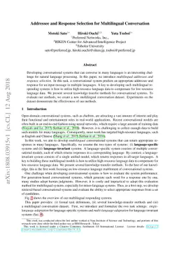 Addressee and Response Selection for Multilingual Conversation