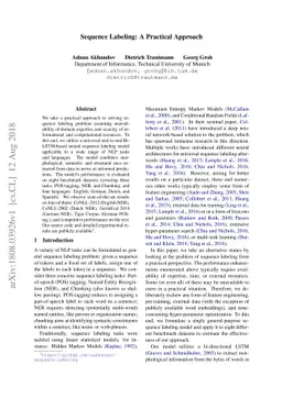 Sequence Labeling: A Practical Approach