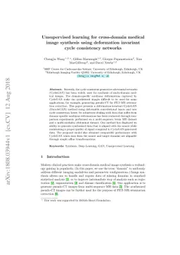 Unsupervised learning for cross-domain medical image synthesis using
  deformation invariant cycle consistency networks