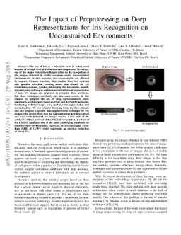 The Impact of Preprocessing on Deep Representations for Iris Recognition
  on Unconstrained Environments