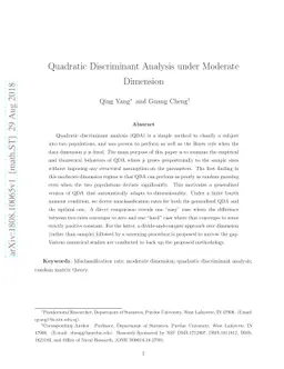 Quadratic Discriminant Analysis under Moderate Dimension