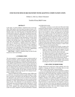 End-to-end Speech Recognition with Adaptive Computation Steps