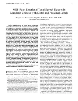 MES-P: an Emotional Tonal Speech Dataset in Mandarin Chinese with Distal
  and Proximal Labels