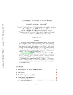 A Divergent Random Walk on Stairs