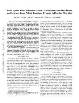 Baidu Apollo Auto-Calibration System - An Industry-Level Data-Driven and
  Learning based Vehicle Longitude Dynamic Calibrating Algorithm