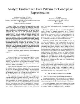 Analyze Unstructured Data Patterns for Conceptual Representation
