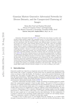 Gaussian Mixture Generative Adversarial Networks for Diverse Datasets,
  and the Unsupervised Clustering of Images