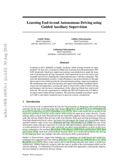 Learning End-to-end Autonomous Driving using Guided Auxiliary
  Supervision