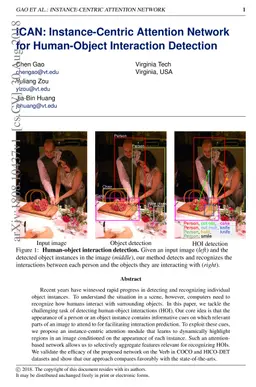 iCAN: Instance-Centric Attention Network for Human-Object Interaction
  Detection