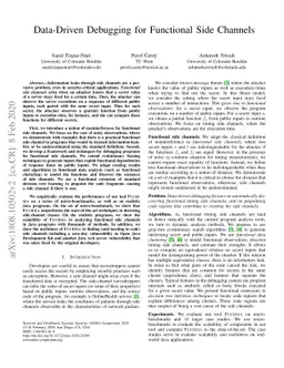 Data-Driven Debugging for Functional Side Channels