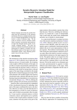 Iterative Recursive Attention Model for Interpretable Sequence
  Classification