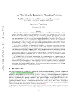 Fair Algorithms for Learning in Allocation Problems