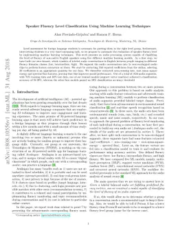 Speaker Fluency Level Classification Using Machine Learning Techniques
