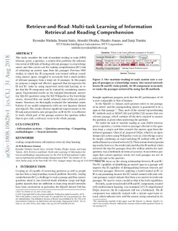 Retrieve-and-Read: Multi-task Learning of Information Retrieval and
  Reading Comprehension