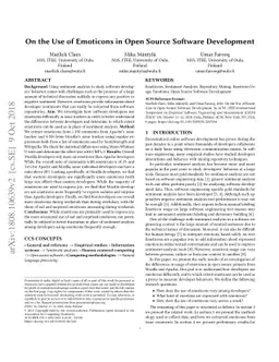 On the Use of Emoticons in Open Source Software Development