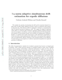 Sup-norm adaptive simultaneous drift estimation for ergodic diffusions