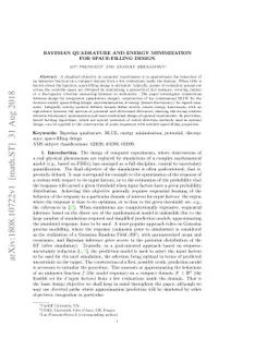 Bayesian quadrature and energy minimization for space-filling design