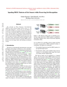 Spoofing PRNU Patterns of Iris Sensors while Preserving Iris Recognition