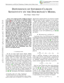 Dependence of Inferred Climate Sensitivity on the Discrepancy Model