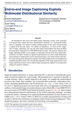 End-to-end Image Captioning Exploits Multimodal Distributional
  Similarity