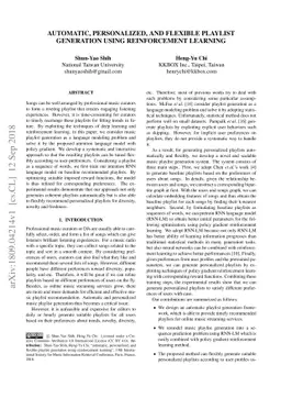 Automatic, Personalized, and Flexible Playlist Generation using
  Reinforcement Learning