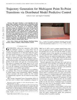 Trajectory Generation for Multiagent Point-To-Point Transitions via
  Distributed Model Predictive Control