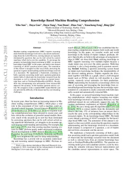 Knowledge Based Machine Reading Comprehension