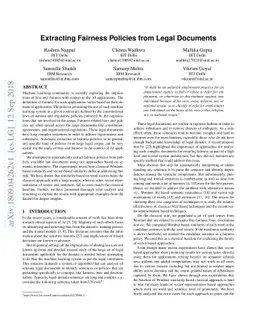 Extracting Fairness Policies from Legal Documents