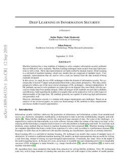 Deep Learning in Information Security