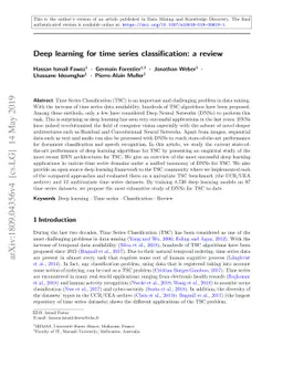Deep learning for time series classification: a review