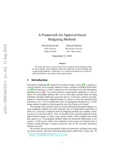 A Framework for Approval-based Budgeting Methods