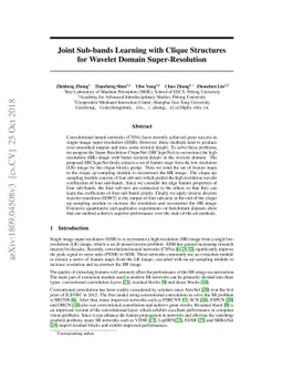Joint Sub-bands Learning with Clique Structures for Wavelet Domain
  Super-Resolution