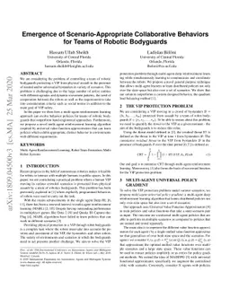 Emergence of Scenario-Appropriate Collaborative Behaviors for Teams of
  Robotic Bodyguards