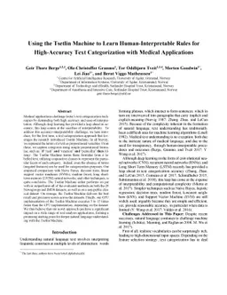 Using the Tsetlin Machine to Learn Human-Interpretable Rules for
  High-Accuracy Text Categorization with Medical Applications
