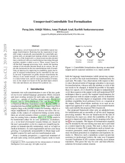 Unsupervised Controllable Text Formalization